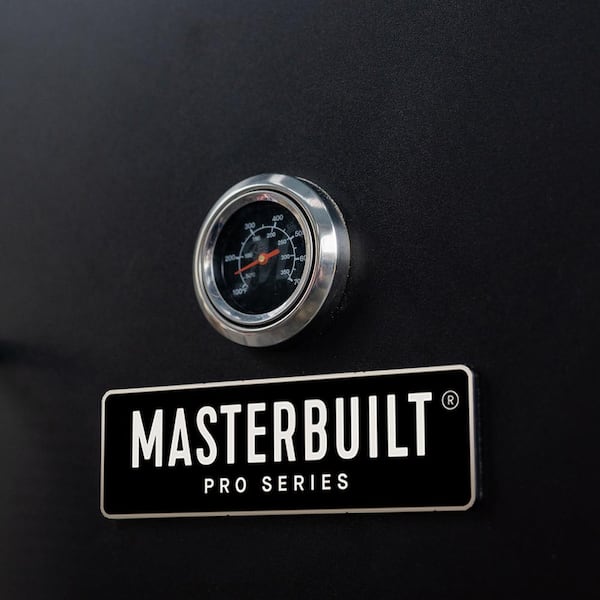 30 in. Dual Fuel Propane Gas and Charcoal Smoker in Black