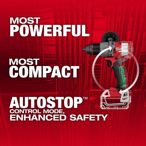 M18 FUEL 18V Lithium-Ion Brushless Cordless 1/2 in. Hammer Drill/Driver w/One 5.0 Ah and One 2.0 Ah Battery and Charger