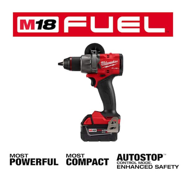 M18 Fuel 18-V Lithium-Ion Brushless Cordless 1/2 in. Hammer Drill Driver Kit with (3) 5.0 Ah Batteries and Hard Case