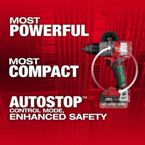 M18 Fuel 18-V Lithium-Ion Brushless Cordless 1/2 in. Hammer Drill Driver Kit with (3) 5.0 Ah Batteries and Hard Case