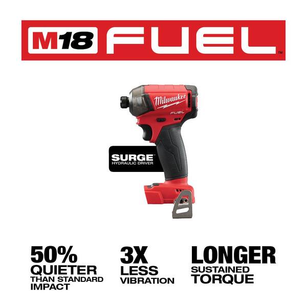 M18 FUEL SURGE 18V Lithium-Ion Brushless Cordless 1/4 in. Hex Impact Driver w/One 5.0Ah and One 2.0Ah Battery Charger