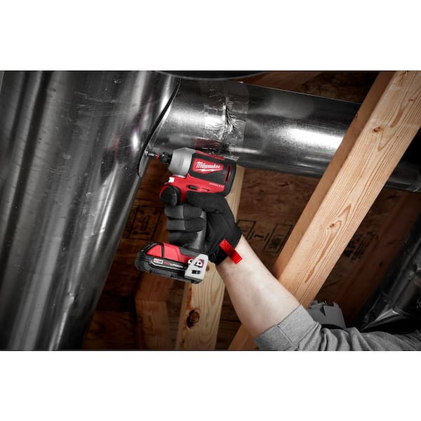M18 18V Lithium-Ion Compact Brushless Cordless 1/4 in. Impact Driver Kit W/ (1) 2.0 Ah Battery, Charger & Tool Bag