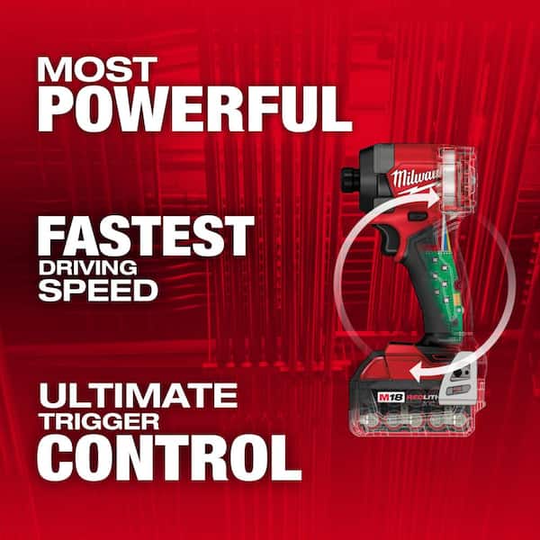 M18 FUEL 18V Lithium-Ion Brushless Cordless 1/4 in. Hex Impact Driver Kit with Two 5.0Ah Batteries Charger Hard Case