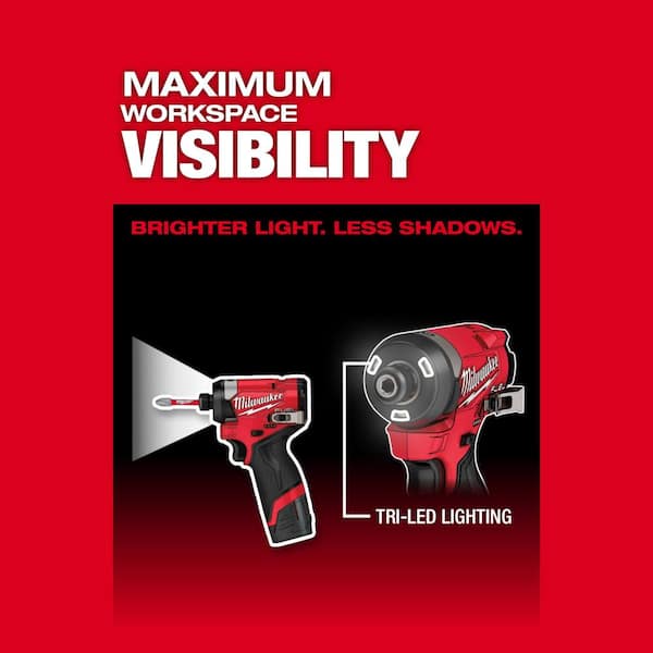 M12 FUEL 12V Lithium-Ion Brushless Cordless 1/4 in. Hex Impact Driver Kit w/Two 2.0Ah Batteries, Charger&Soft Case