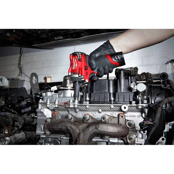 M12 FUEL 12V Lithium-Ion Brushless Cordless Stubby 3/8 in. Impact Wrench & 3/8 in. Ratchet with two 3.0 Ah Batteries