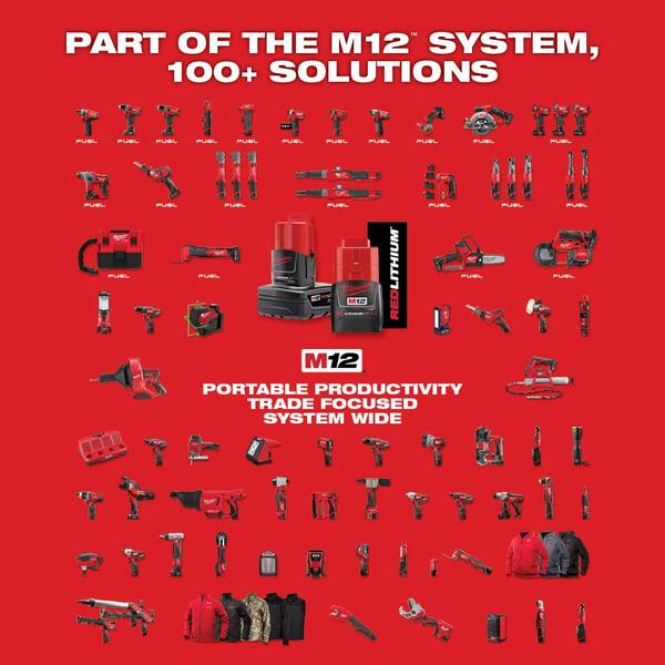 M12 FUEL 12V Lithium-Ion Brushless Cordless Stubby 3/8 in. Impact Wrench Kit with M12 3/8 in. Ratchet