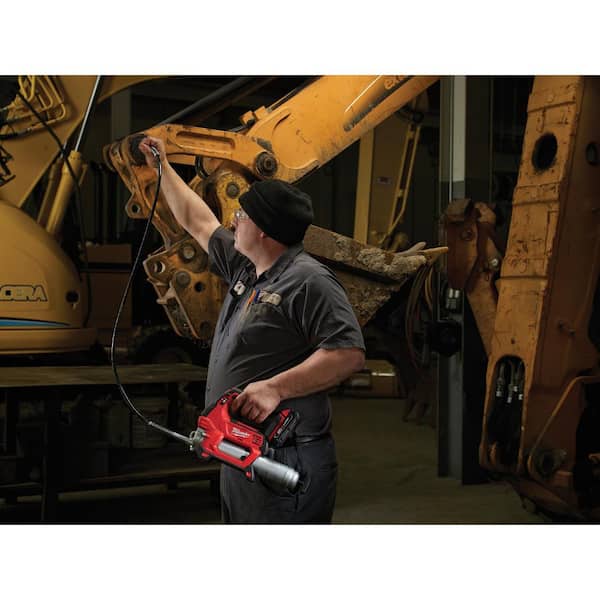 M18 FUEL 18V Lithium-Ion Brushless Cordless 1/2 in. High-Torque Impact Wrench with Grease Gun Kit, Resistant Batteries
