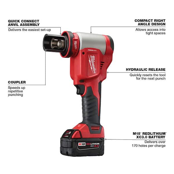 M18 18V Lithium-Ion 1/2 in. to 4 in. Force Logic High Capacity Cordless Knockout Tool Kit with FUEL Bandsaw