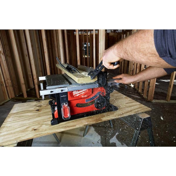 M18 FUEL 18V Lithium-Ion Brushless 10 in. Cordless Dual Bevel Sliding Compound Miter Saw with 8-1/4 in. Table Saw