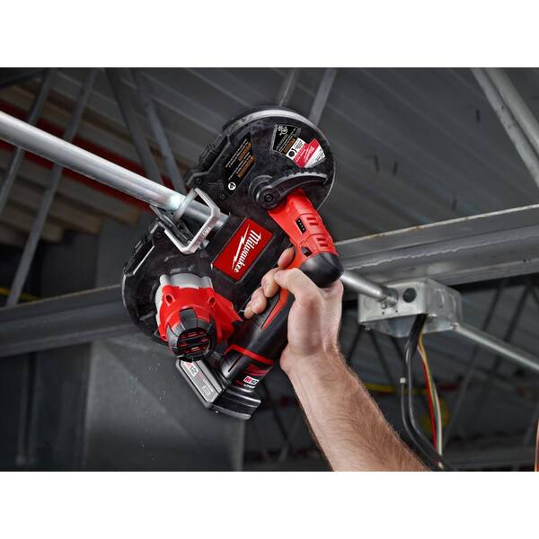 M12 12V Lithium-Ion Cordless Sub-Compact Band Saw and 3/8 in. Ratchet Combo Kit W/ (1) 2.0Ah Battery and Charger