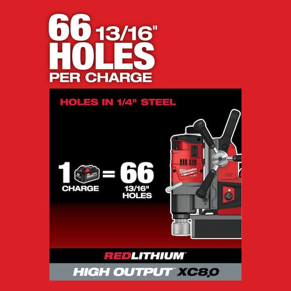 M18 FUEL 18V Lithium-Ion Brushless Cordless 1-1/2 in. Lineman Magnetic Drill High Demand Kit w/ Two 8.0Ah Batteries