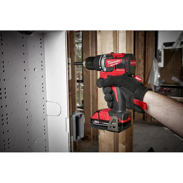 M18 18-Volt Lithium-Ion Brushless Cordless 1/2 in. Compact Drill/Driver with (1) 2.0 Ah Battery, Charger and Tool Bag