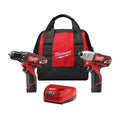 M12 12V Lithium-Ion Cordless Drill Driver/Impact Driver Combo Kit w/ Two 1.5Ah Batteries, Charger Tool Bag (2-Tool)