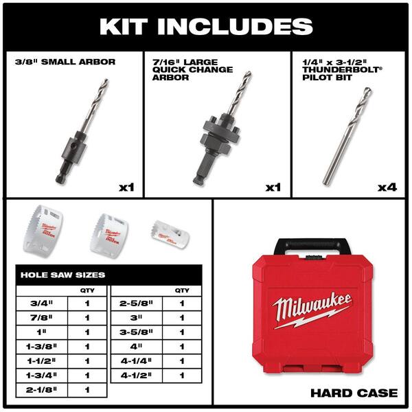 M18 18V Lithium-Ion Cordless Combo Kit (8-Tool) with Three 4.0 Ah Batteries, 1 Charger, 2 Tool Bag and Hole Saw Set