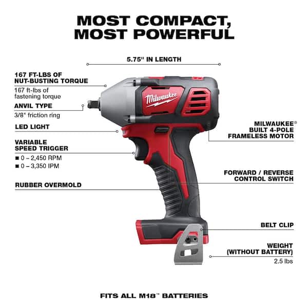 M18 18V Lithium-Ion Cordless Combo Tool Kit (6-Tool) w/ Wet/Dry Vacuum and 3/8 in. Impact Wrench