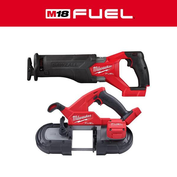 M18 FUEL GEN-2 18V Lithium-Ion Brushless Cordless SAWZALL Reciprocating Saw with Compact Bandsaw (Tool-Only)