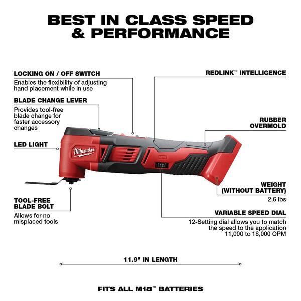 M18 18V Lithium-Ion Brushless Cordless Compact Drill/Impact Combo Kit (2-Tool) W/ Oscillating Mult-Tool