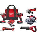 M18 18V Lithium-Ion Cordless Compact Drill/Impact/Multi-Tool/Circular Saw/Recip Saw Combo Kit (5-Tool) W/ Grinder