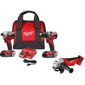 M18 18V Lithium-Ion Brushless Cordless Compact Drill/Impact Combo Kit (2-Tool) with Cut-Off/Grinder