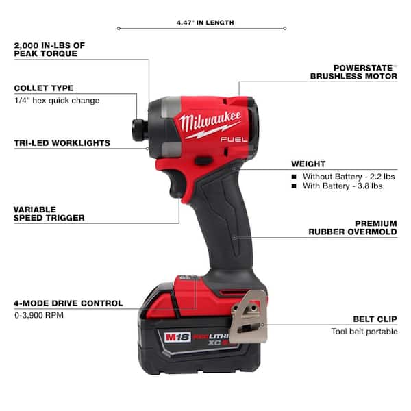 M18 FUEL 18V Lithium-Ion Brushless Cordless Hammer Drill and Impact Driver Combo Kit (2-Tool) with 2 Batteries