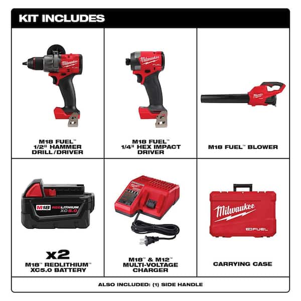M18 FUEL 18V Lithium-Ion Brushless Cordless Hammer Drill and Impact Driver Combo Kit (2-Tool) with M18 Blower