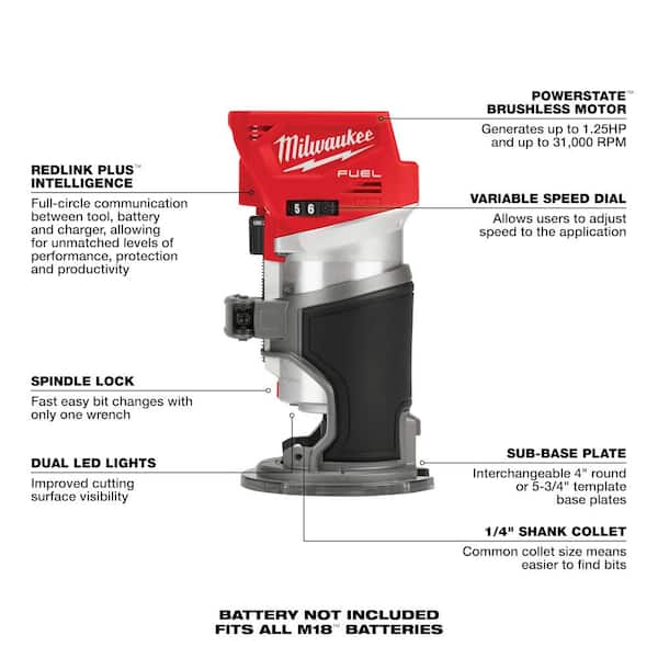 M18 FUEL 18-Volt Lithium Ion Brushless Cordless Combo Kit 4-Tool with Multi-Tool, Router, and Jig Saw