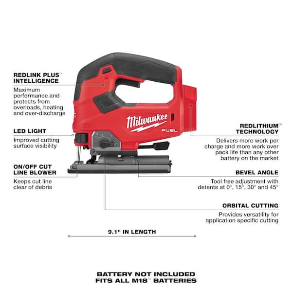 M18 FUEL 18-V Lithium-Ion Brushless Cordless Hammer Drill and Impact Driver Combo Kit (2-Tool) with Jigsaw