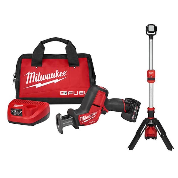 M12 FUEL 12V Lithium-Ion Brushless Cordless HACKZALL Reciprocating Saw Kit W/M12 Rocket Stand Light