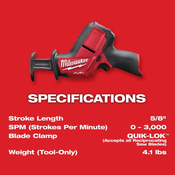 M12 FUEL 12V Lithium-Ion Brushless Cordless HACKZALL Reciprocating Saw Kit W/M12 Rocket Stand Light