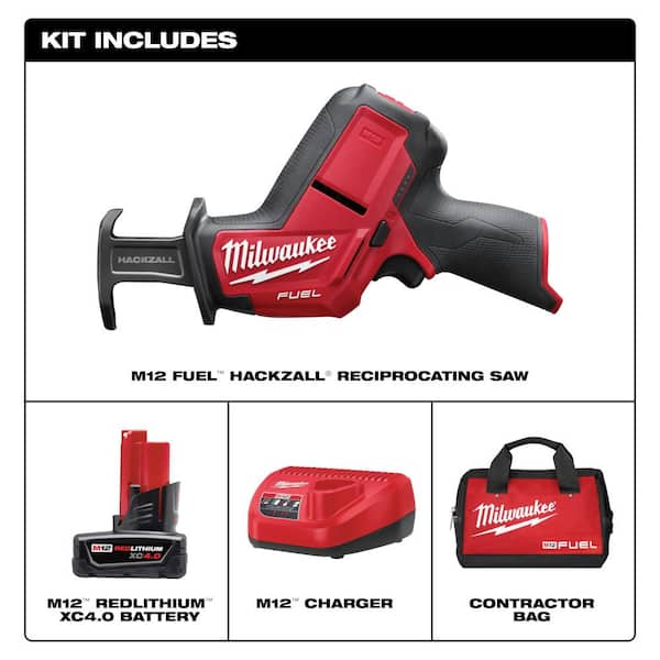 M12 FUEL 12V Lithium-Ion Brushless Cordless HACKZALL Reciprocating Saw Kit W/M12 Rocket Stand Light