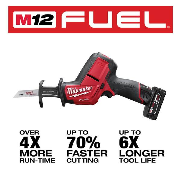 M12 FUEL 12V Lithium-Ion Brushless Cordless HACKZALL Reciprocating Saw Kit with 6.0Ah Battery