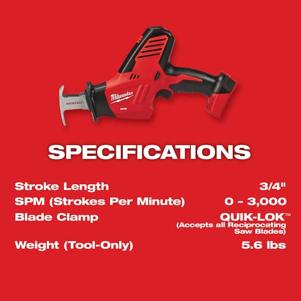 M18 18V Lithium-Ion Cordless HACKZALL Reciprocating Saw (Tool-Only)