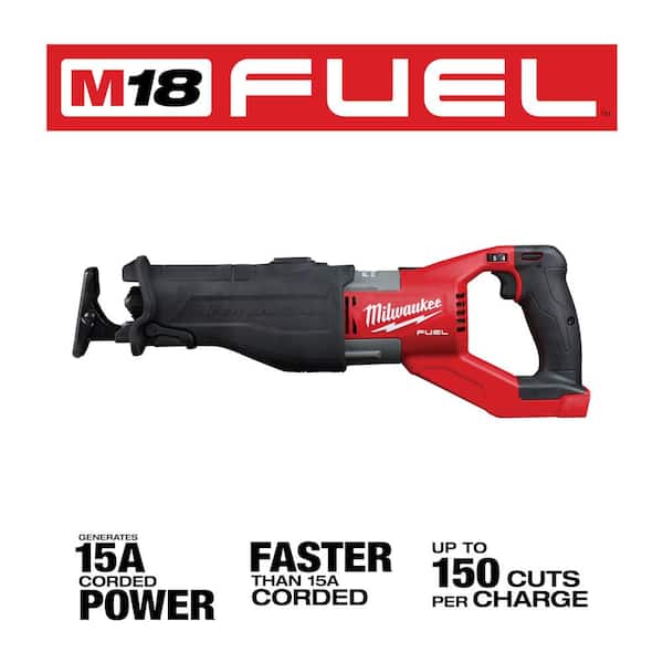 M18 FUEL 18V Lithium-Ion Brushless Cordless Super SAWZALL Orbital Reciprocating Saw & High Output 12.0Ah Battery