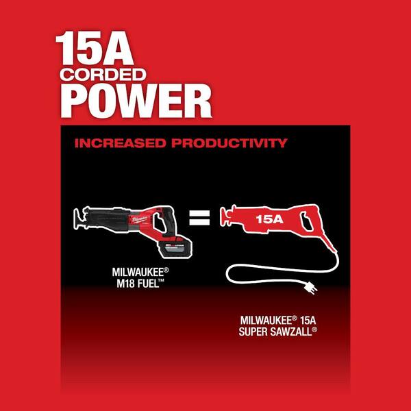 M18 FUEL 18V Lithium-Ion Brushless Cordless Super SAWZALL Orbital Recip Saw, 12.0 Ah. Battery & 8.0ah Starter Kit