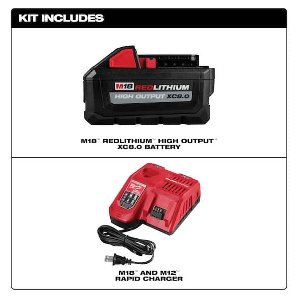 M18 FUEL 18V Lithium-Ion Brushless Cordless Super SAWZALL Orbital Recip Saw, 12.0 Ah. Battery & 8.0ah Starter Kit