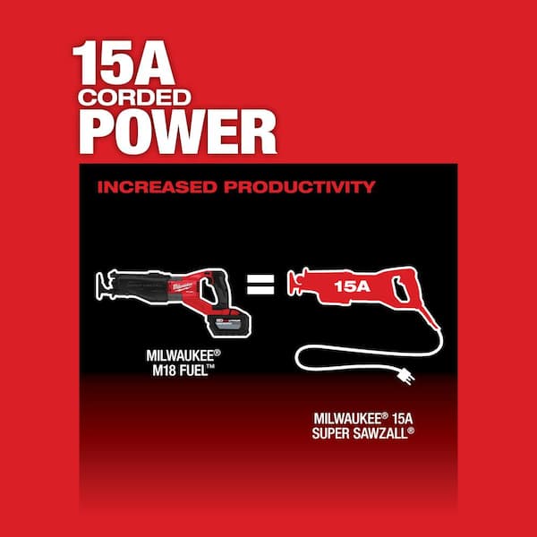 M18 Fuel 18-Volt Lithium-Ion Brushless Cordless Super Sawzall Orbital Reciprocating Saw with 6.0 Ah Battery