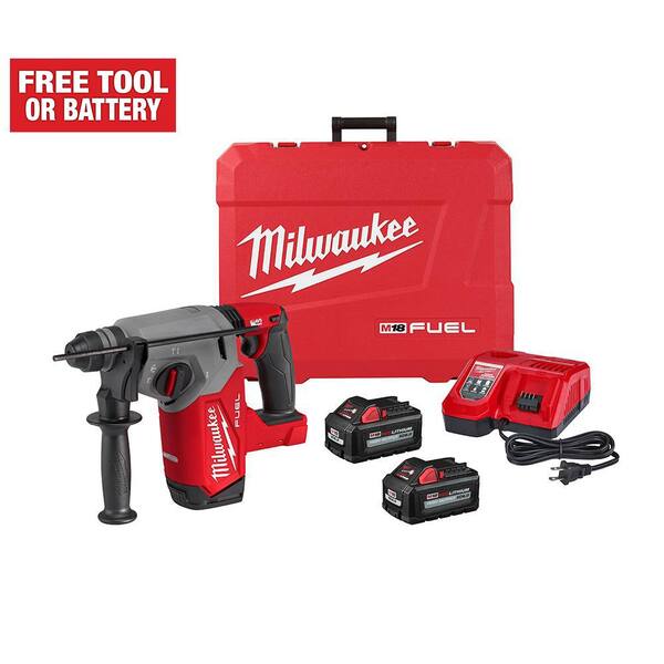 M18 FUEL 18V Lithium-Ion Brushless 1 in. Cordless SDS-Plus Rotary Hammer Kit with Two 6.0 Ah Batteries, Hard Case