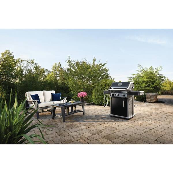 Rogue 3-Burner Propane Gas Grill with Range Side Burner in Black