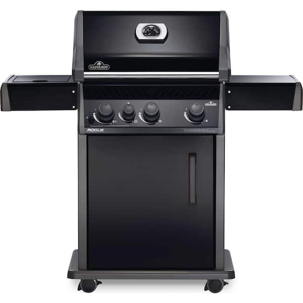 Rogue 3-Burner Propane Gas Grill with Range Side Burner in Black