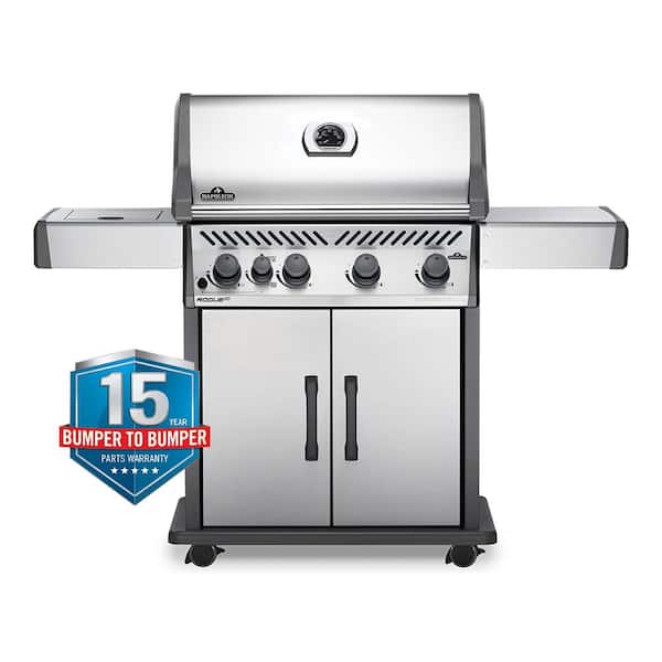 Rogue 4-Burner Propane Gas Grill with Infrared Side Burner in Stainless Steel