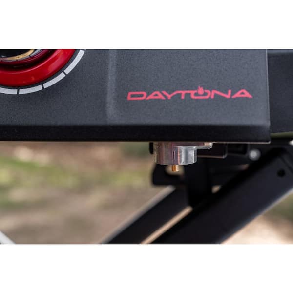 Daytona 2-Burner 21 in. Propane Gas Griddle with Foldable Cart in Black