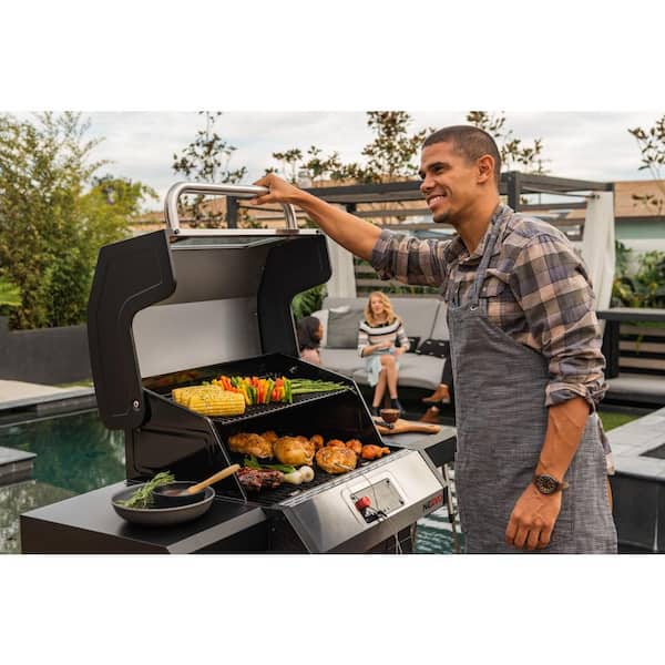 Neevo 720 Propane Gas Digital Smart Grill in Black with Stainless Steel Front Panel and Lid