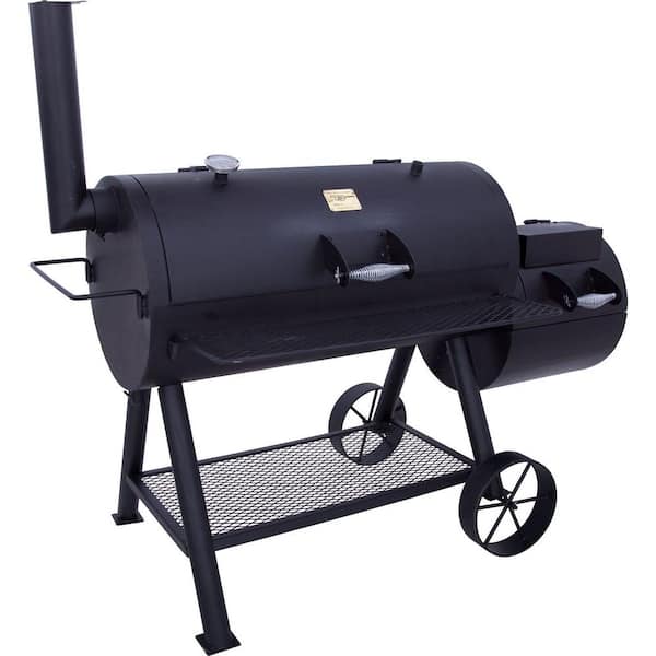 Longhorn Offset Smoker in Black with 1,060 sq. in. Cooking Space