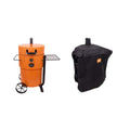 Bronco 284 sq. in. Drum Charcoal Smoker and Grill in Orange with Cover