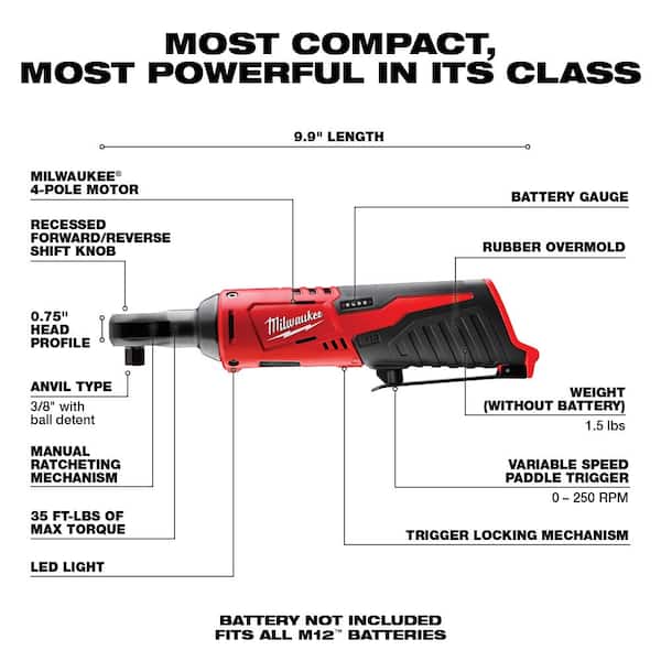 M12 FUEL 12-Volt Li-Ion Brushless Cordless Hammer Drill and Impact Driver Combo Kit (2-Tool) with M12 3/8 in. Ratchet