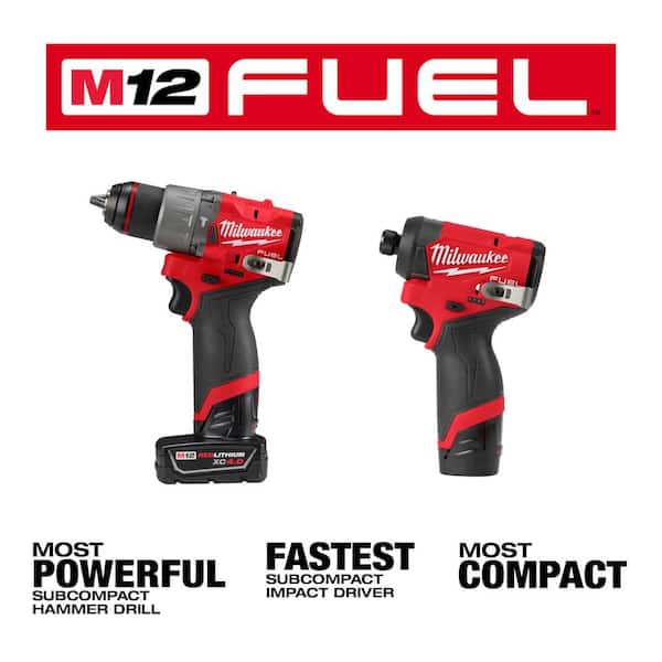 M12 FUEL 12-Volt Lithium-Ion Cordless Hammer Drill/Impact Driver/3/8 in. Ratchet Combo Kit (3-Tool)