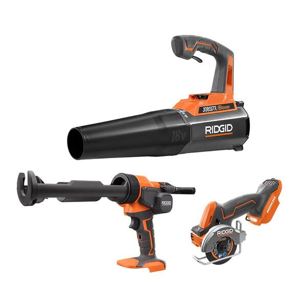 18V Cordless 3-Tool Combo Kit with Jobsite Blower, SubCompact Brushless Saw, and Caulk Gun and Adhesive Gun (Tools Only)