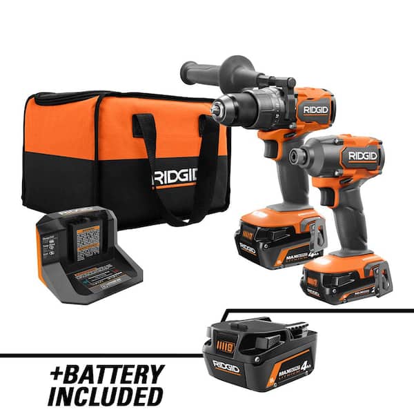 18V Brushless Cordless 2-Tool Combo Kit with Hammer Drill, Impact Driver, (3) Batteries, Charger, and Bag