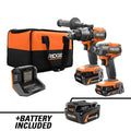 18V Brushless Cordless 2-Tool Combo Kit with Hammer Drill, Impact Driver, (3) Batteries, Charger, and Bag