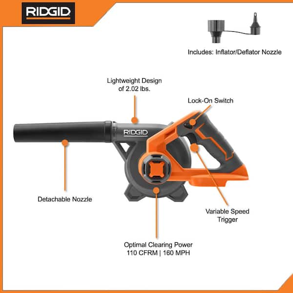 18V Brushless Cordless 3-Tool Combo Kit w/ Hammer Drill, Impact Driver, Compact Jobsite Blower, Batteries, Charger & Bag